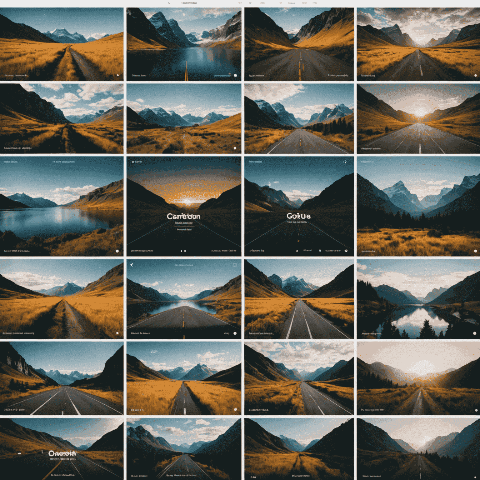 A collection of video templates displayed in the OpenBroadcost interface, showcasing various styles for intros, outros, and transitions.