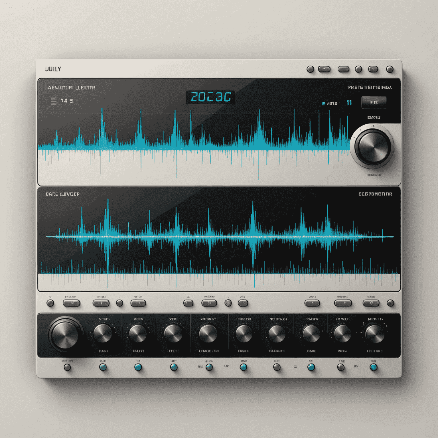 Audio waveform with adjustment sliders and effects panel