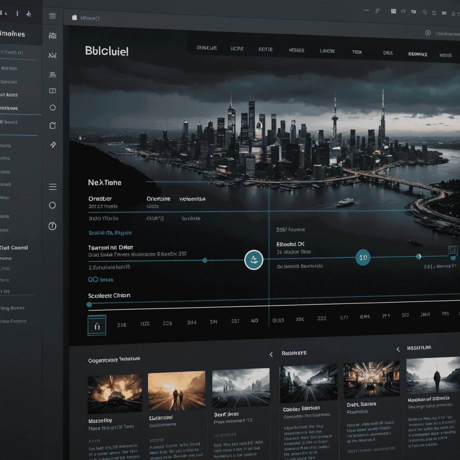 A sleek, dark-themed interface showing a timeline with visual effects being dragged onto video clips