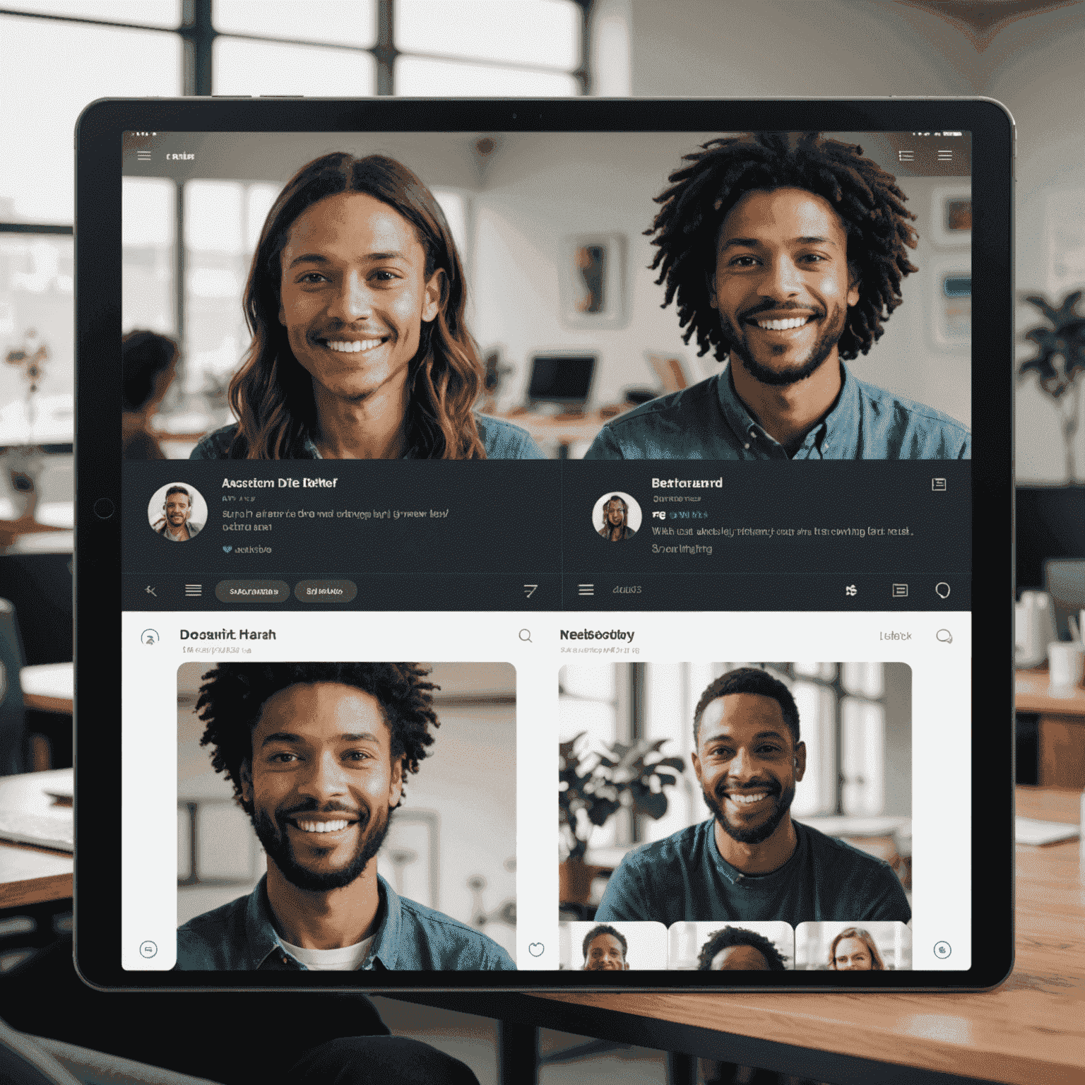 A split-screen view showing a video preview and a chat interface for client feedback
